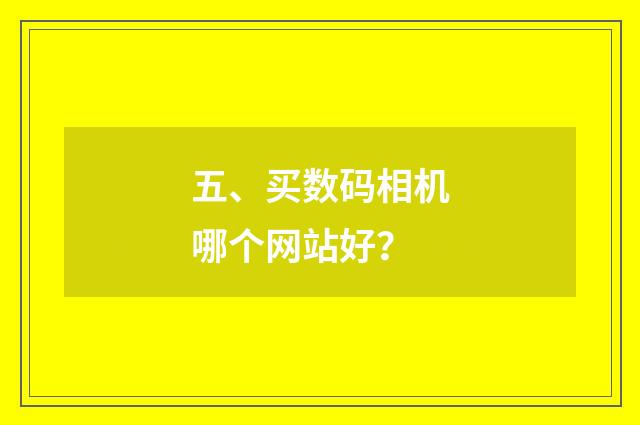 五、买数码相机哪个网站好？