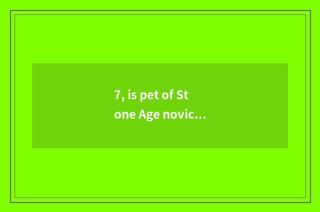 7, is pet of Stone Age novice recommended?