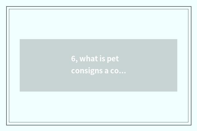 6, what is pet consigns a company?