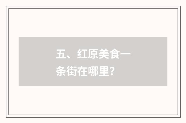 五、红原美食一条街在哪里?