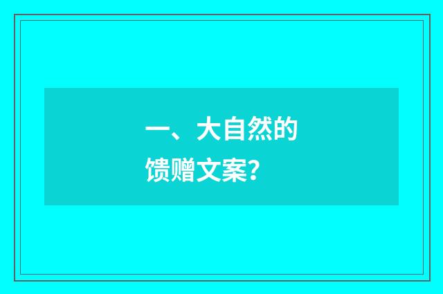 一、大自然的馈赠文案？