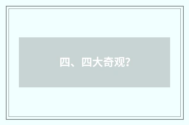 四、四大奇观?