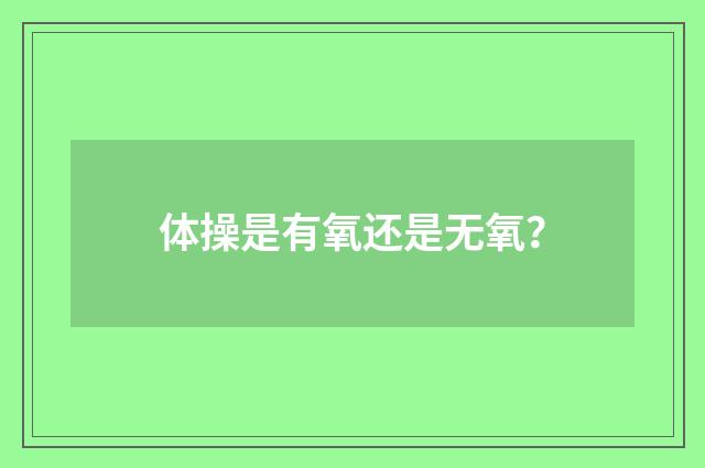 体操是有氧还是无氧?