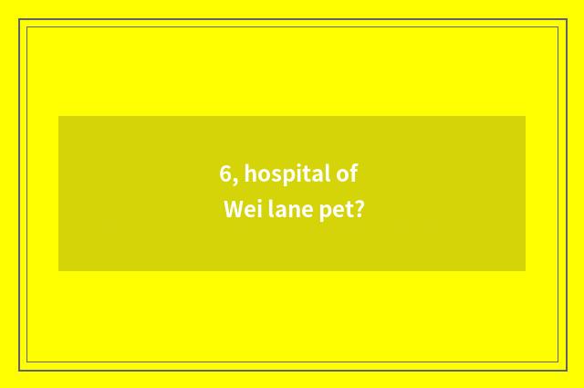 6, hospital of Wei lane pet?