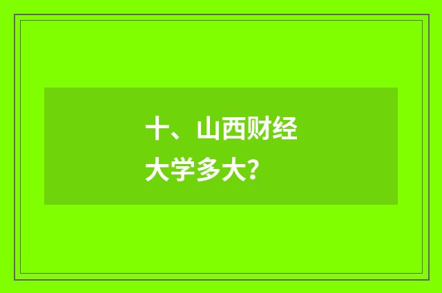 十、山西财经大学多大?
