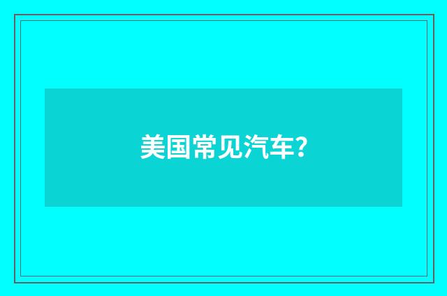 美国常见汽车?