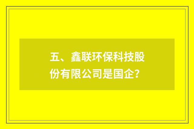 五、鑫联环保科技股份有限公司是国企?