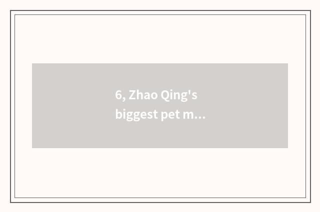 6, Zhao Qing's biggest pet market?