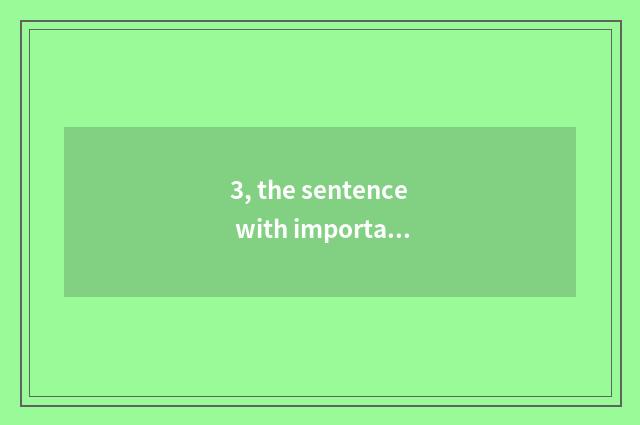 3, the sentence with important mental health?