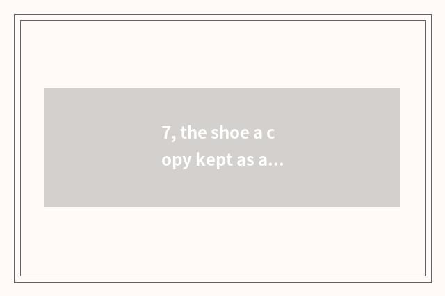 7, the shoe a copy kept as a record of leather shoes, of which kinds of material