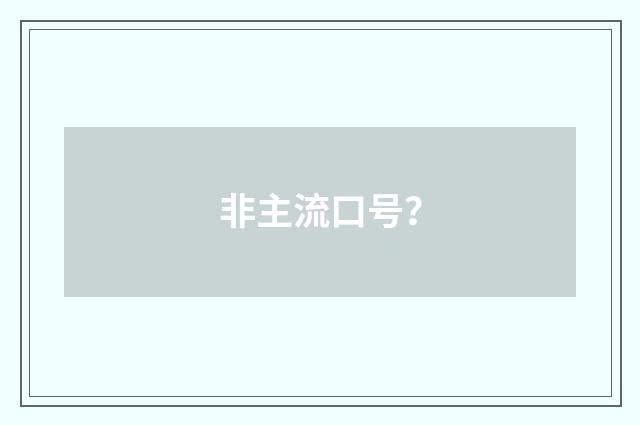 非主流口号？