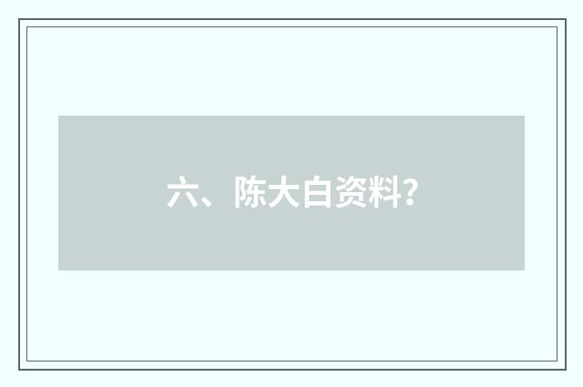 六、陈大白资料？