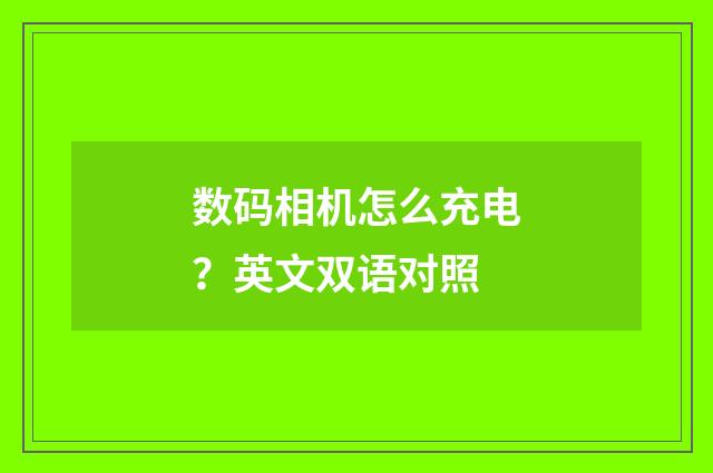 数码相机怎么充电?英文双语对照