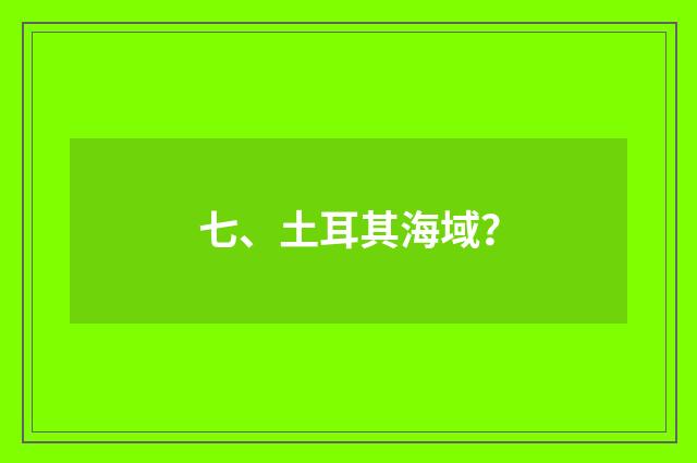 七、土耳其海域?