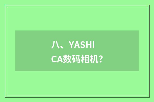八、YASHICA数码相机?