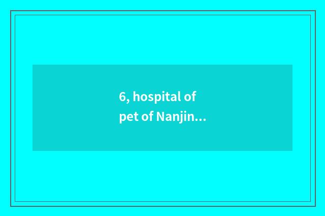 6, hospital of pet of Nanjing where home sees a doctor to parrot?