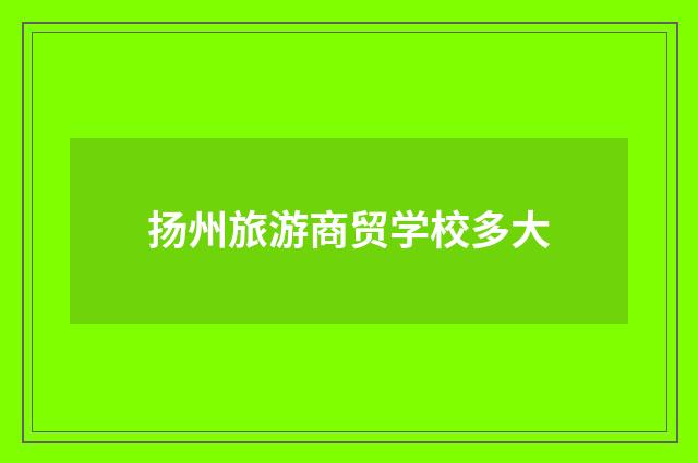 扬州旅游商贸学校多大
