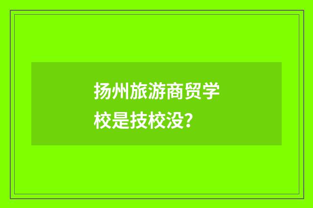 扬州旅游商贸学校是技校没？