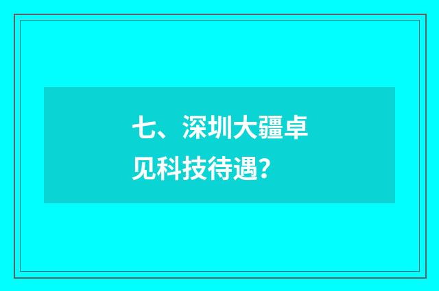 七、深圳大疆卓见科技待遇?