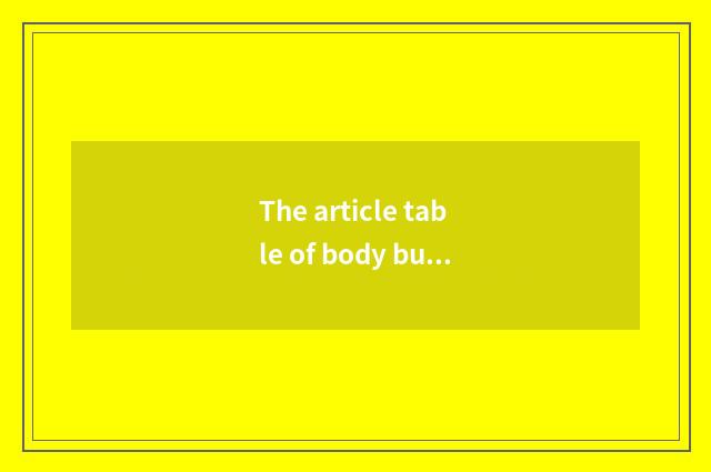The article table of body building?