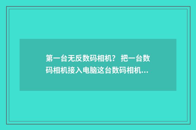 第一台无反数码相机? 把一台数码相机接入电脑这台数码相机算什么设备?英文双语对照