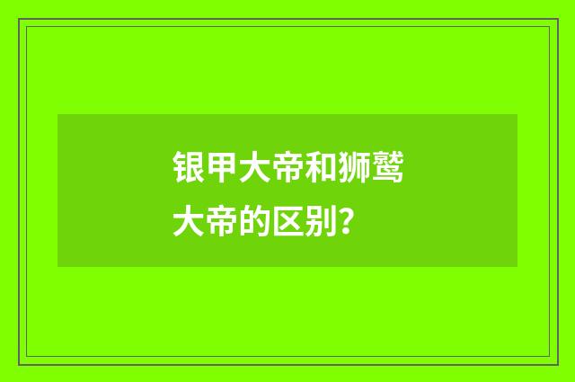 银甲大帝和狮鹫大帝的区别?