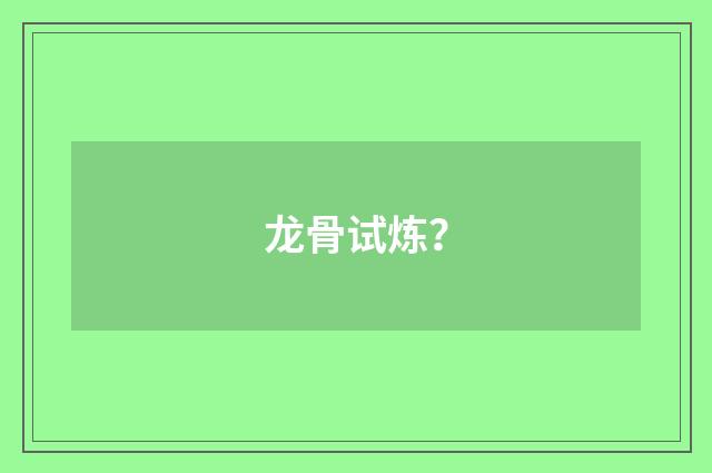 龙骨试炼？