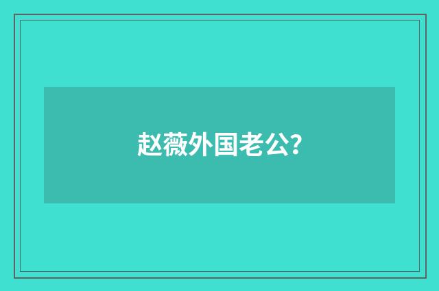 赵薇外国老公?