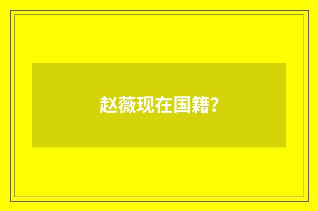 赵薇现在国籍?