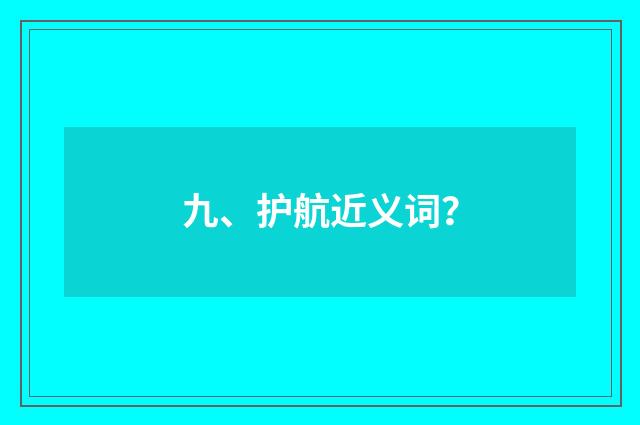 九、护航近义词?