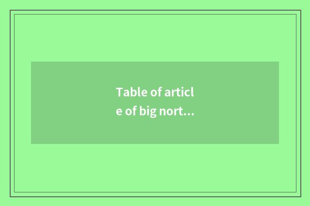 Table of article of big northwest travel?