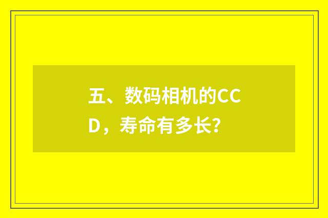 五、数码相机的CCD,寿命有多长?