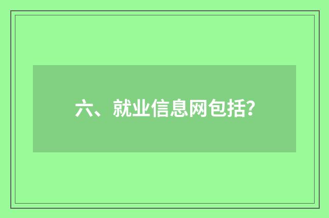 六、就业信息网包括?