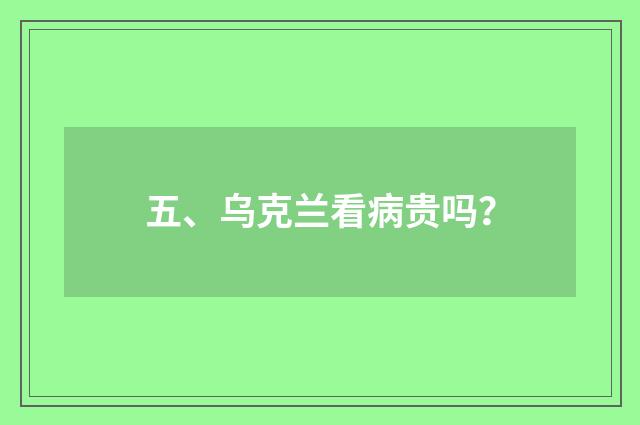 五、乌克兰看病贵吗?