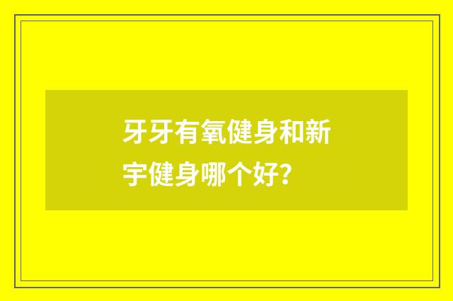 牙牙有氧健身和新宇健身哪个好?