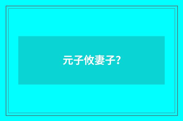 元子攸妻子？