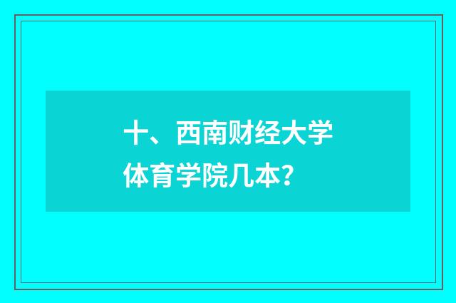 十、西南财经大学体育学院几本？