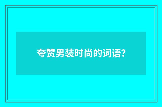 夸赞男装时尚的词语?