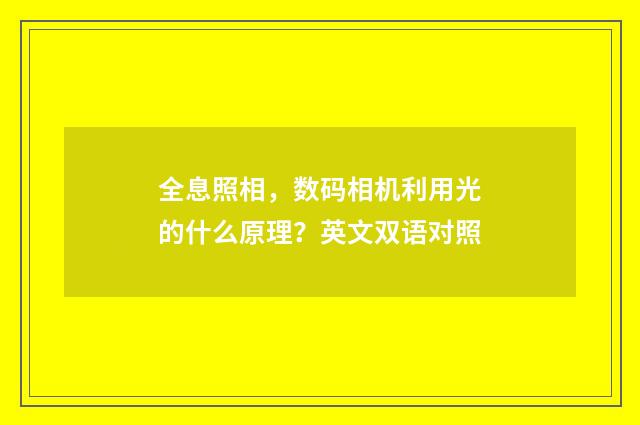 全息照相，数码相机利用光的什么原理？英文双语对照
