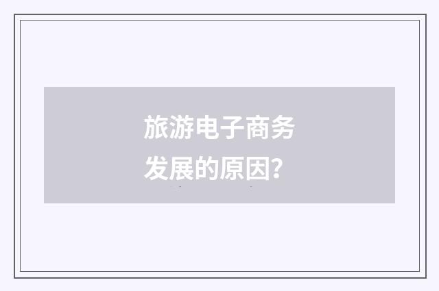 旅游电子商务发展的原因?
