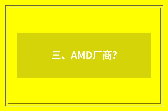 三、AMD厂商？