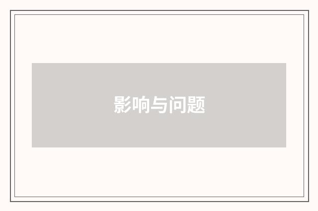 影响与问题