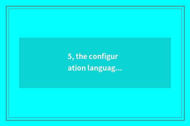 5, the configuration language of nature?