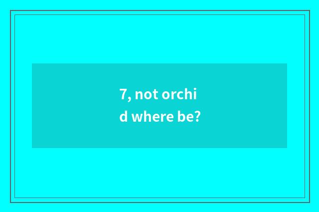 7, not orchid where be?