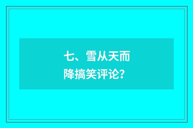 七、雪从天而降搞笑评论?