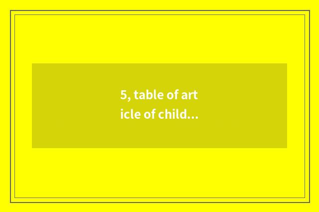 5, table of article of children mental health?