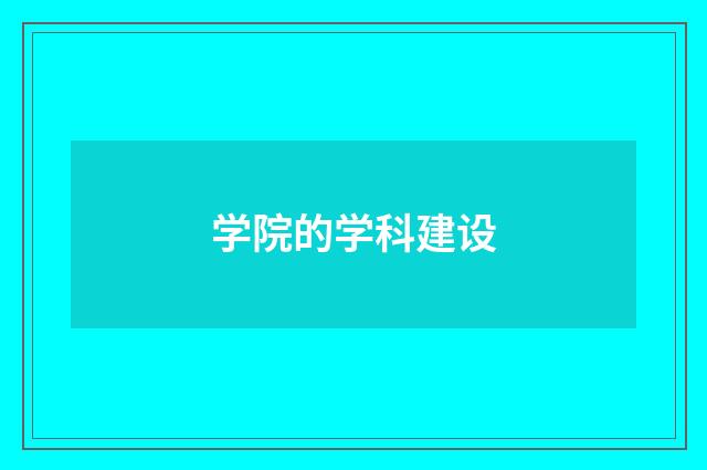 学院的学科建设