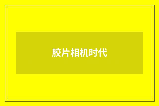 胶片相机时代