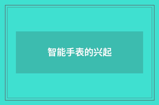 智能手表的兴起