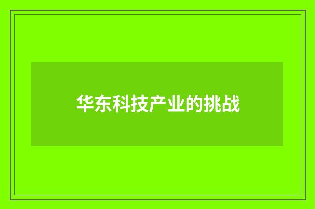 华东科技产业的挑战
